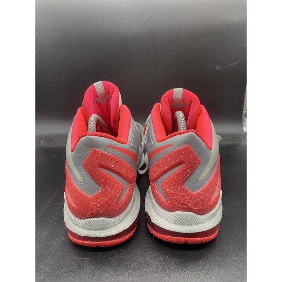 Nike LeBron 11 Low Base Mid Top Shoe Mens Size 8.5 Grey Laser Crimson 642849-001 - Picture 5 of 8